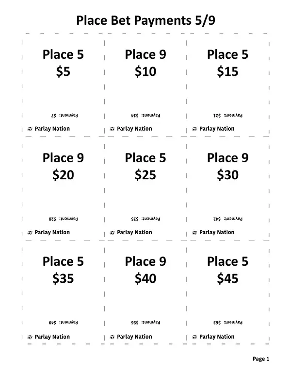 Place Bet Payments 5 & 9 - Easy